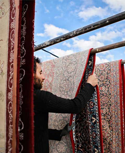 خشک کردن قالی در قالیشویی دولت